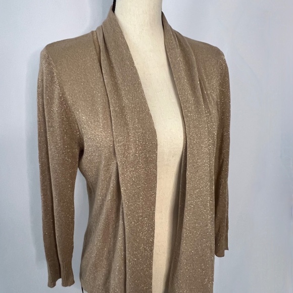 Vintage Sweaterworks Metallic Rayon Open Cardigan Size M - Picture 3 of 6